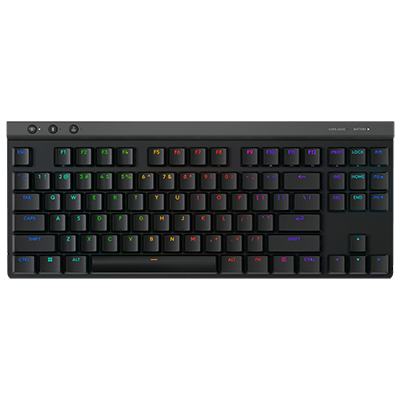 Logitech G515 Lightspeed TKL Low Profile Wireless Gaming Keyboard, LIGHTSYNC RGB, Thin Tenkeyless Design, PBT Keycaps, Tactile (Brown) Mechanical Switches - Black
