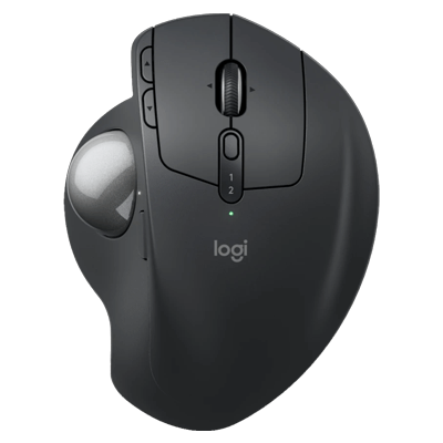 Logitech MX Ergo S Advanced Wireless Trackball Mouse, USB-C Rechargeable Wireless Ergonomic Mouse with Bluetooth and Encrypted Dongle, 6 Programmable Buttons, for PC/Mac - Graphite